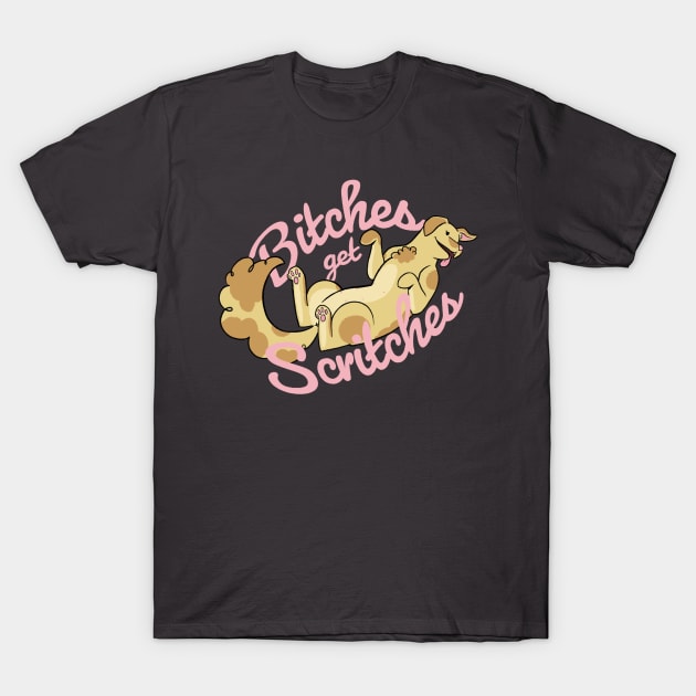 Bitches get Scritches T-Shirt by flyingpiggiedesigns